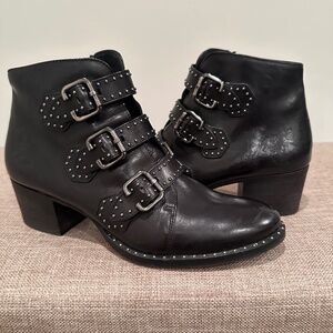 Paul Green SoHo Studded Leather Moto Ankle Boots Women’s Size 7